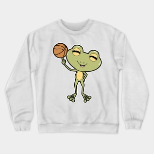 Frog at Basketball Sports Crewneck Sweatshirt